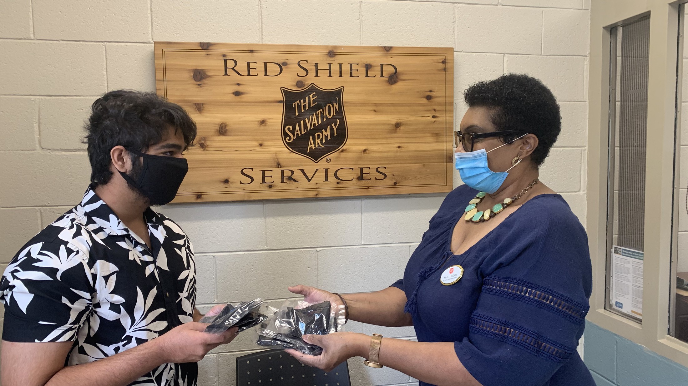 Delivering masks at an Atlanta shelter