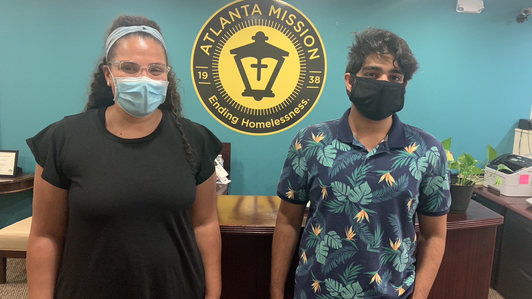 Mask donation at a shelter